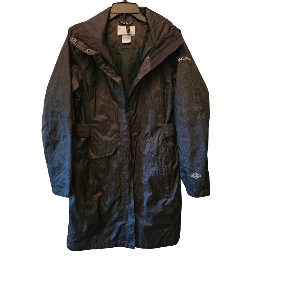 Columbia Interchange Jacket Womens Small Gray Omni-Tech Waterproof Parka Hooded